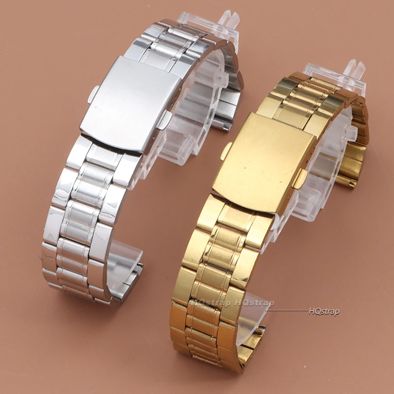 Stainless Steel Watch Band Folding Safety Buckle for Women Bracelet Strap18mm 20mm 22mm Watch Belt 12 14 16 24mm Universal Strap