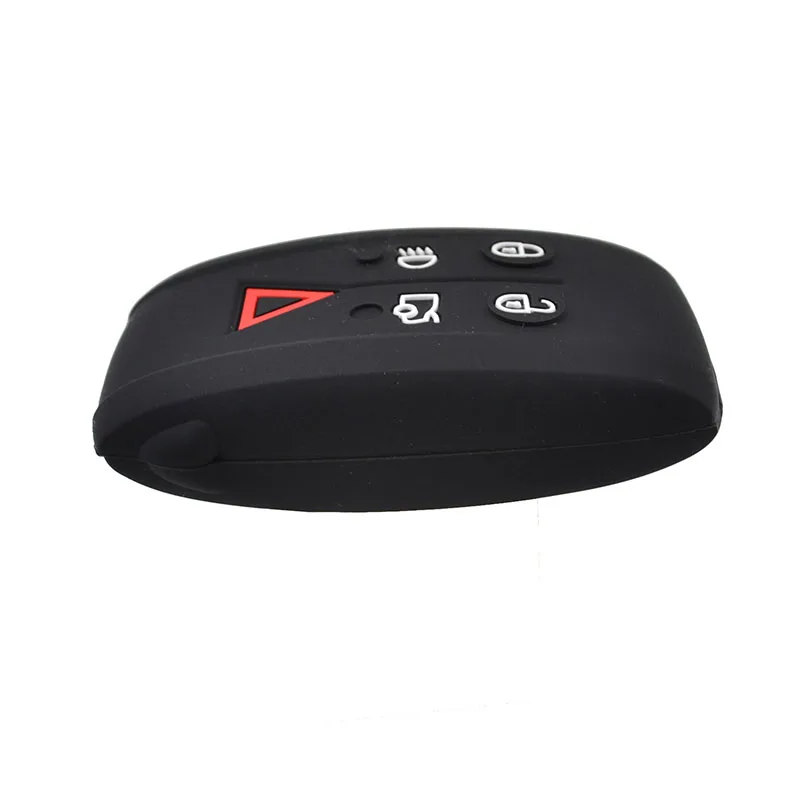 Silicone Case Cover Key Remote Fob Shell For Jaguar XF XK XKR XK8 XJ8 X-Type S-Type Keyless Holder 5 Buttons Car Protector Chain