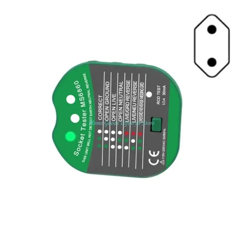 E74E 자동 전자 RCD 플러그 테스터 테스터는 중립 누출을 감지하고 가정 및 사무실 사용을위한 적절한 소켓 배선을 보장합니다.
