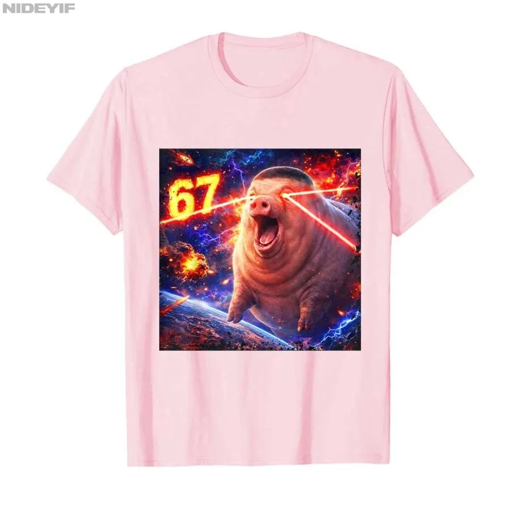 John Pork Fade Pig Haircut 67 Six Seven Brainrot Meme T-Shirt Kurzarm-Oberteil Mode Harajuku Kawaii T-Shirt Y2K Kleidung – Detail 8