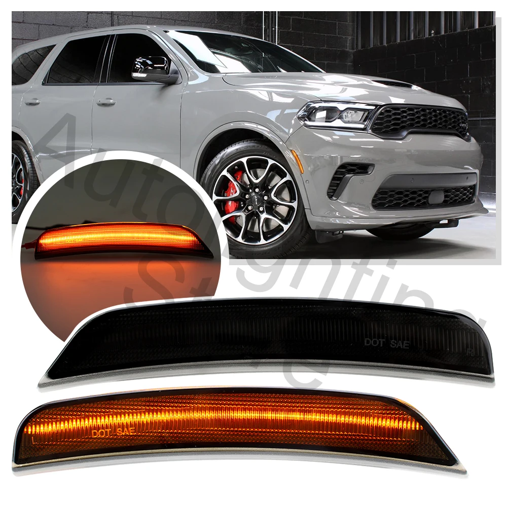 

2 шт., боковой габаритный фонарь на крыло, указатели поворота для 2021 2022 2023 2024 Dodge Durango, индикатор переднего бампера в сборе, мигалка