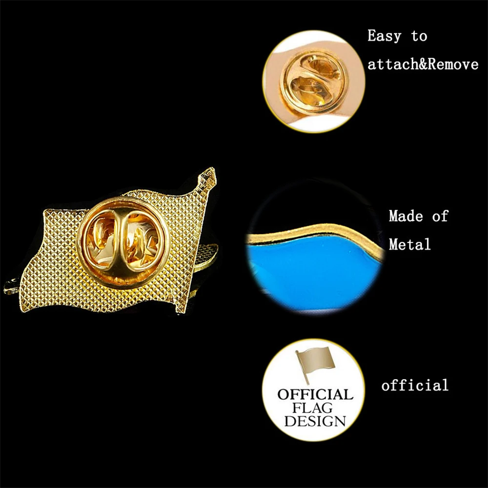 The Republic of Nicaragua Gold Plated Flag Lapel Pin Metal Badges for Backpacks Brooch Jewelry Collectible