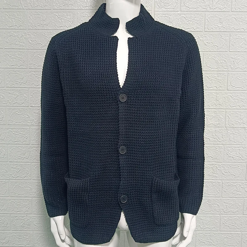 الخريف والشتاء سترة جديدة للرجال ، حجم كبير دعوى طوق سترة مشغولة من الصوف سترة ملابس رجالية عادية 5XL #6