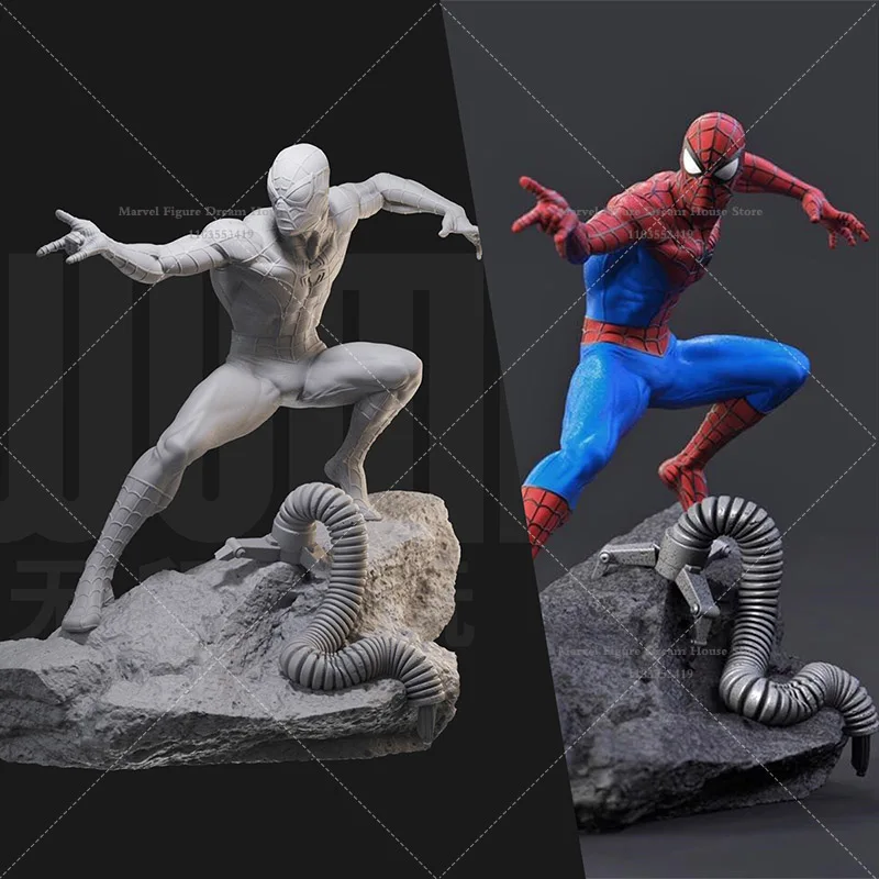 1/24 1/18 Schaal Marvel Superhero Spider Man Panty Spin Zijde Peter Parker Fantasy Action Films GK 3D Hars Un-panited Model