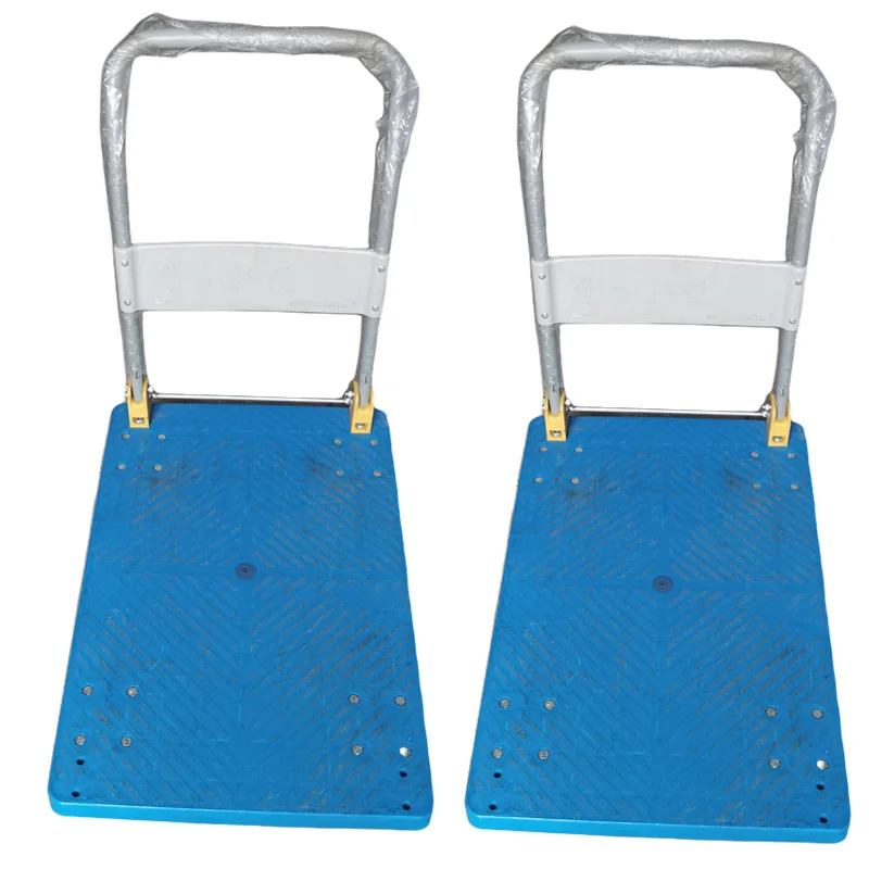 

Hand Truck Trolley Heavy Duty Folding Hand Price Push Trolley Cart Industrial Workshop Transport Plate Trolley Cart with Wheel