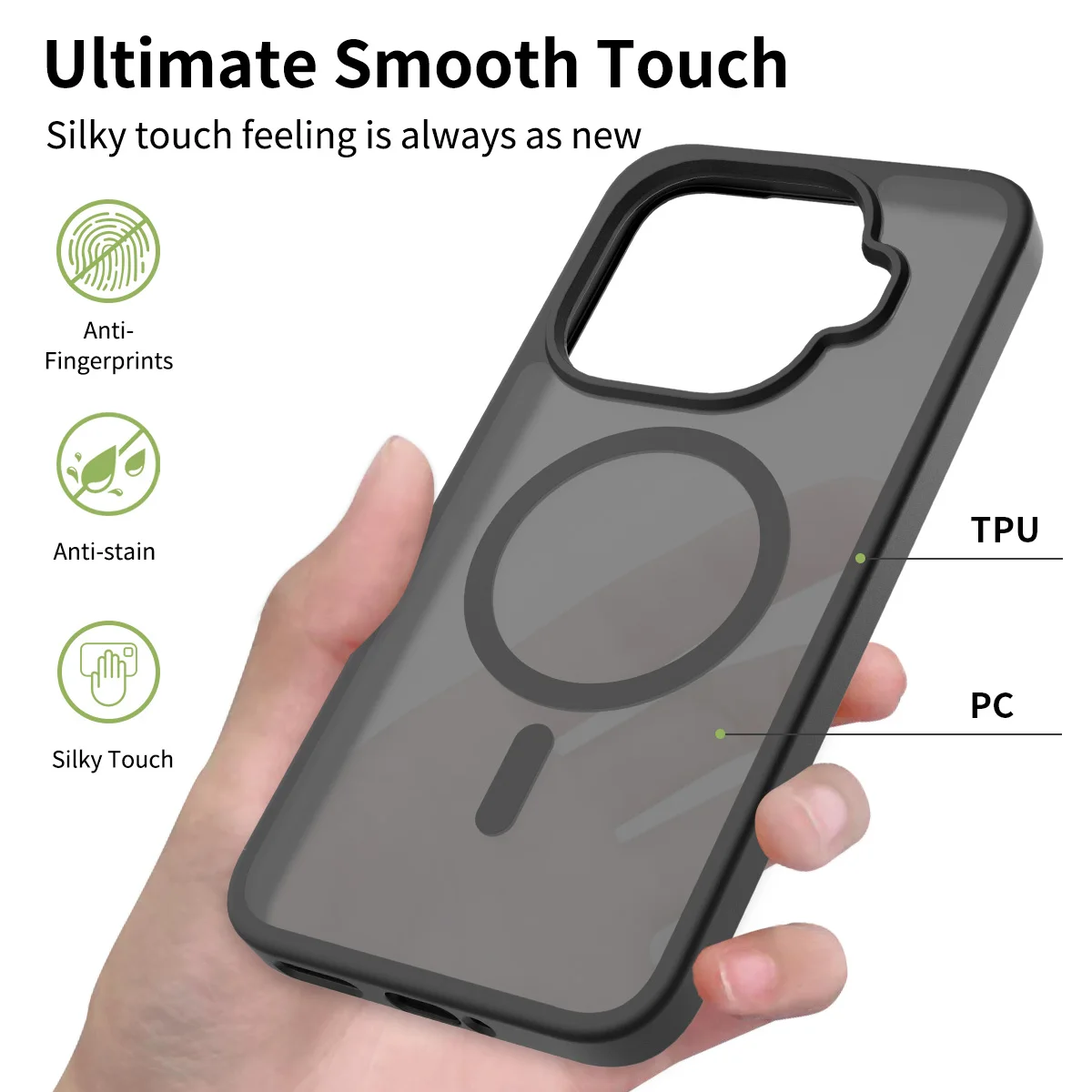 Ultra-Thin Wireless Charging Case for Xiaomi 15T Pro - TPU/PC Silky Smooth Touch Shockproof Cover for MagSafe Shell