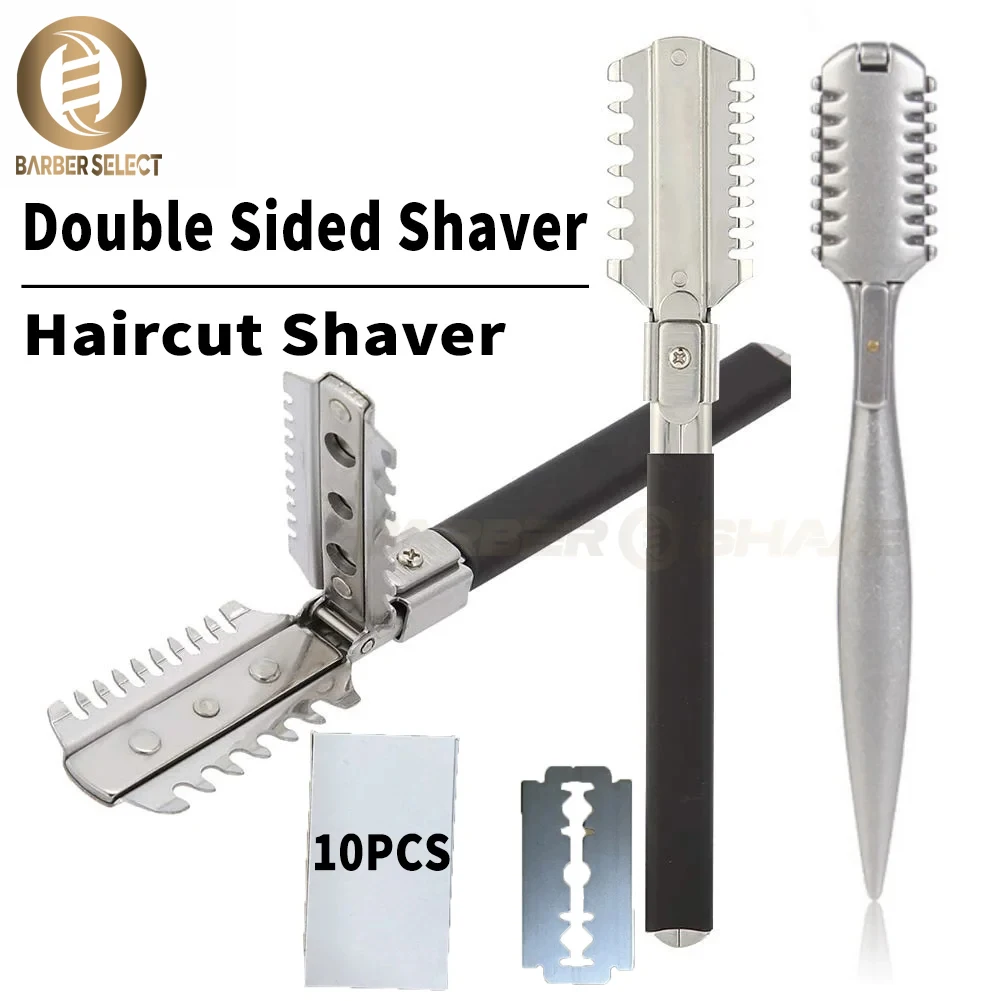 Professional Rubber Handle Removeable Stainless Steel Edge Hair Shaving Razor Professional Barber Hair Removal Straight Razors