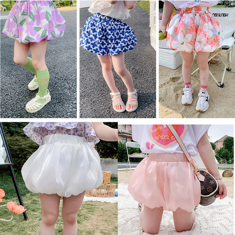 Children's Bud-Waisted Shorts Summer Girls' High Waist Children's Pants3-8One-Piece Delivery for Children's Clothing