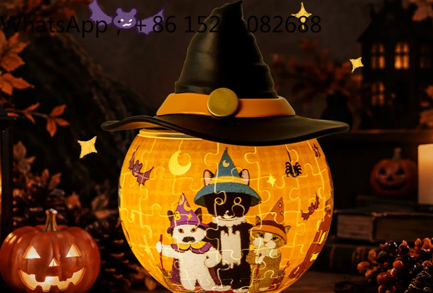 SCY three-dimensional pumpkin shape puzzle atmosphere ornament DIY exquisite Halloween gift