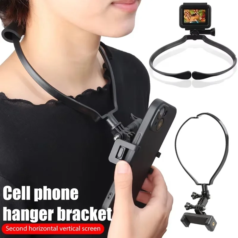 Universal Mobile Phone Halter Neck Stand 360° Rotatable Live Neck Hanging Tripod For IPhone Go Pro DJI Huawei Phone Accessories