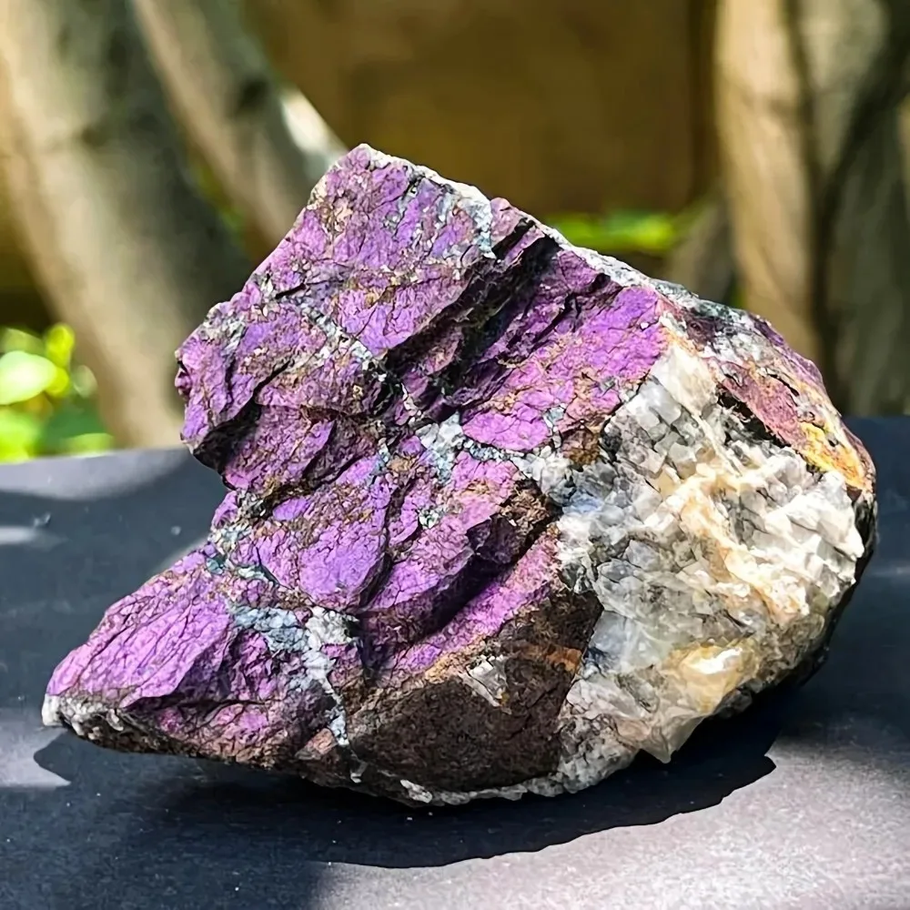 Rare Natural Purple Pyrite Raw Stone Iron-Manganese Mineral Specimen, Witchcraft Energy Crystal for Healing