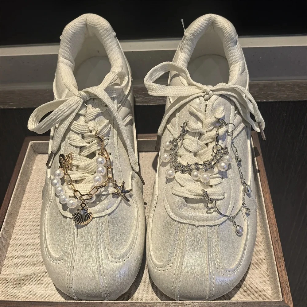 Elegant Pearl and Rhinestone Shoe Chain Charms with Clasp, Luxury Shell Starfish Pendant Decor Accessories for Sneakers 1 Pcs