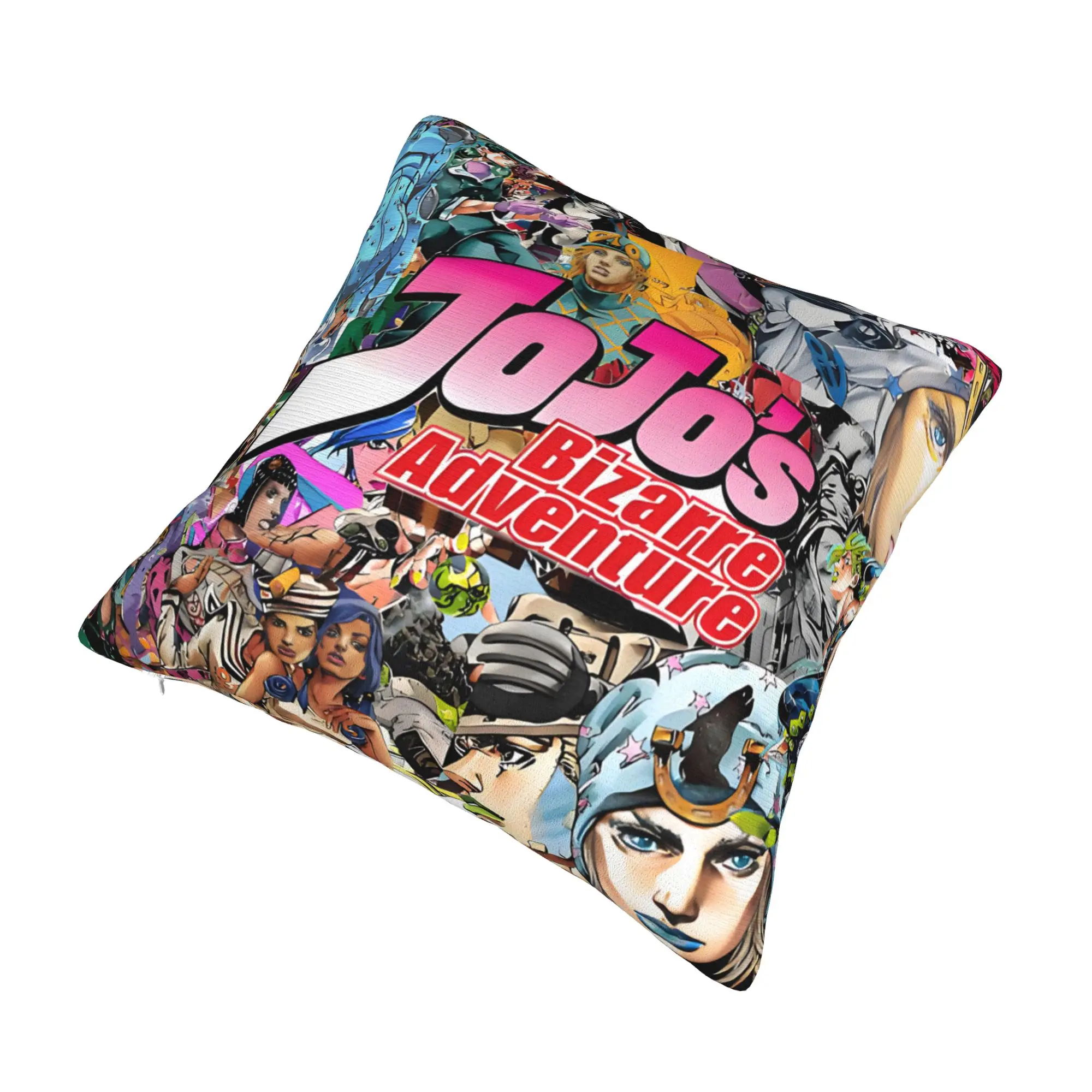 Nordic JoJos Bizarre Adventure Cushion Cover Velvet Comic Japanese Throw Pillow Case Bedroom Decoration