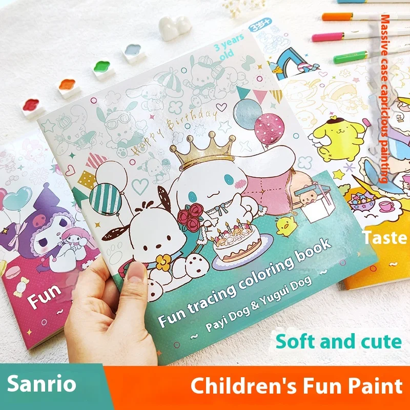 Sanrio Hello Kitty Drawing Notebook Children'S Sketching Coloring Copy Notebook Elementary School Cartoon Anime Linebook