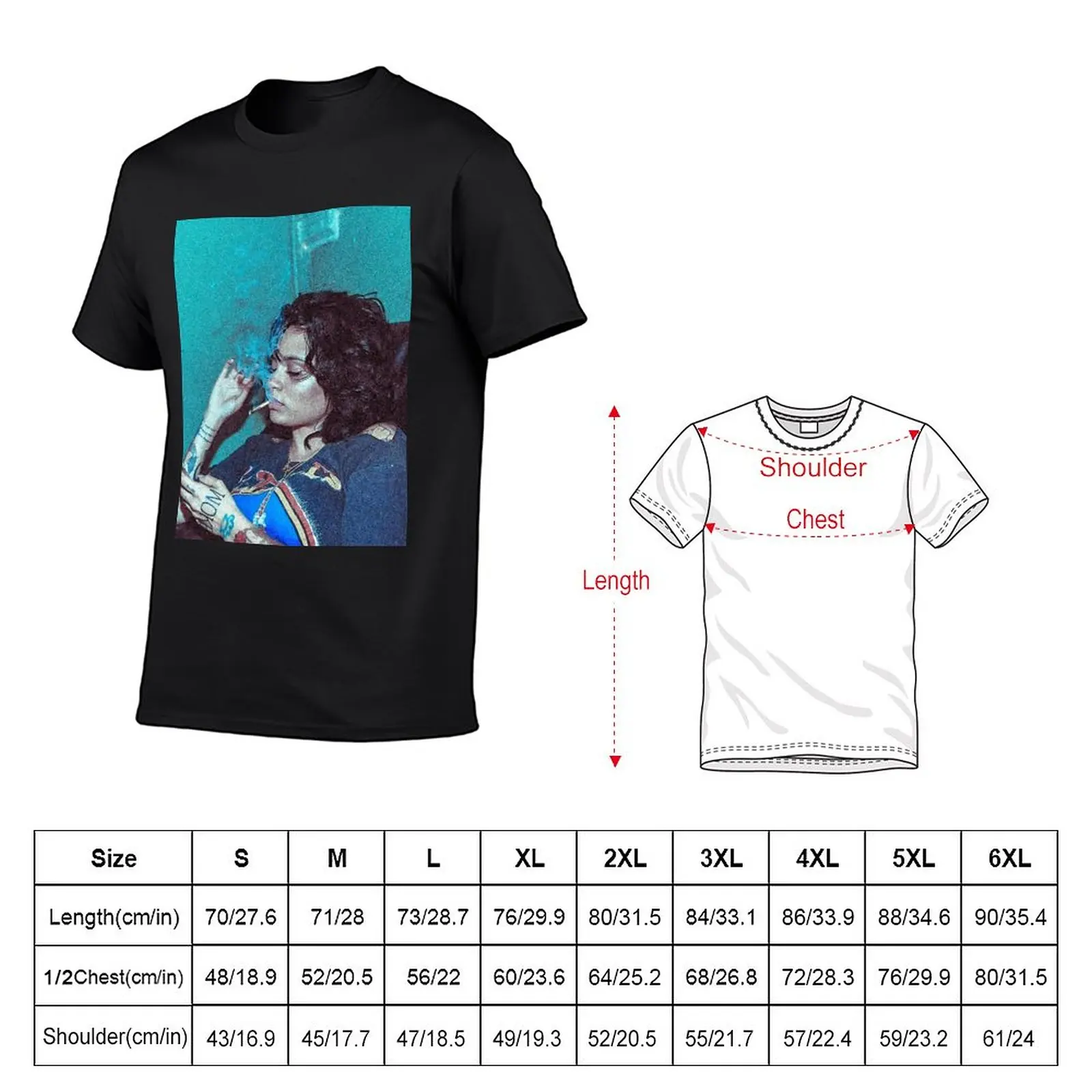 New Kehlani Smoking T-Shirt T-shirt short customized t shirts Aesthetic clothing Tee shirt mens clothing