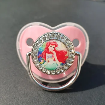Chupete de princesa para bebé, Clip de cadena para bebé, sin BPA, chupete ostentoso de lujo, chupete de silicona, Chupeta, regalo de baño para bebé de 0 a 24 meses