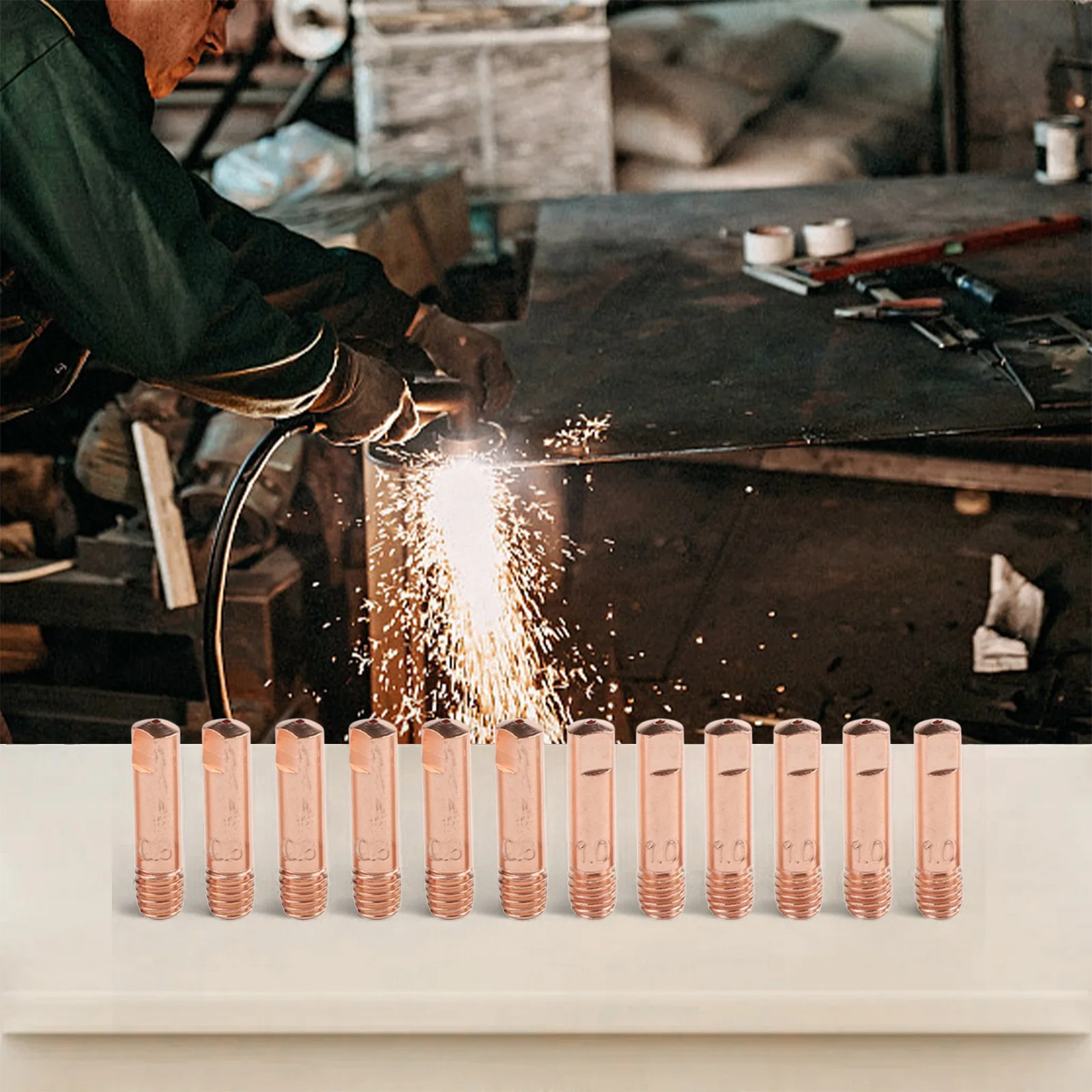 

Welding Accessories Copper Contact Tips Metal Fabrication 0.030 0.8mm User Friendly Design Wear Resistant Material
