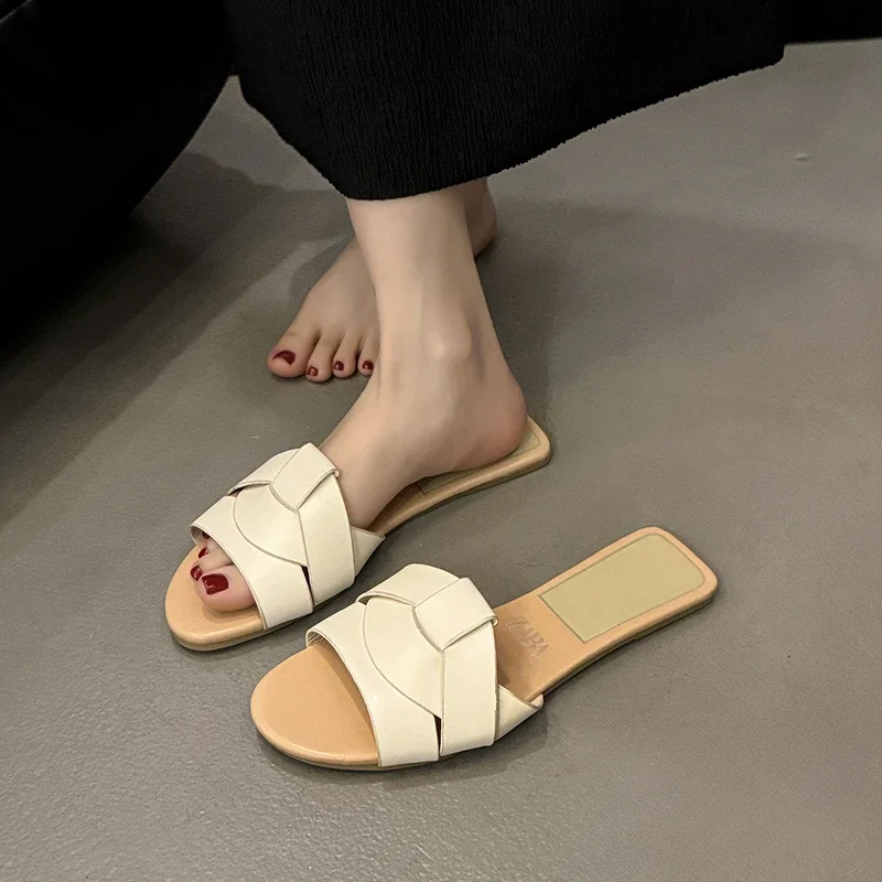 Neue Sommer-Designer-Damen-Hausschuhe in Unifarben, Modische Pantoffeln, Zapatos De Mujer, Damenschuhe, Hausschuhe für Damen, Damenschuhe – Detail 17