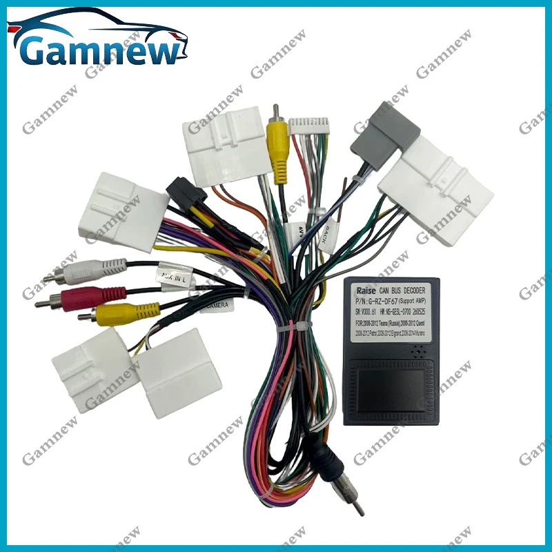 Car 16pin Wiring Harness Adapter Canbus Box Android Radio Power Cable For Nissan Teana 2 (J32) Pathfinder IV Patrol (Y62) Quest