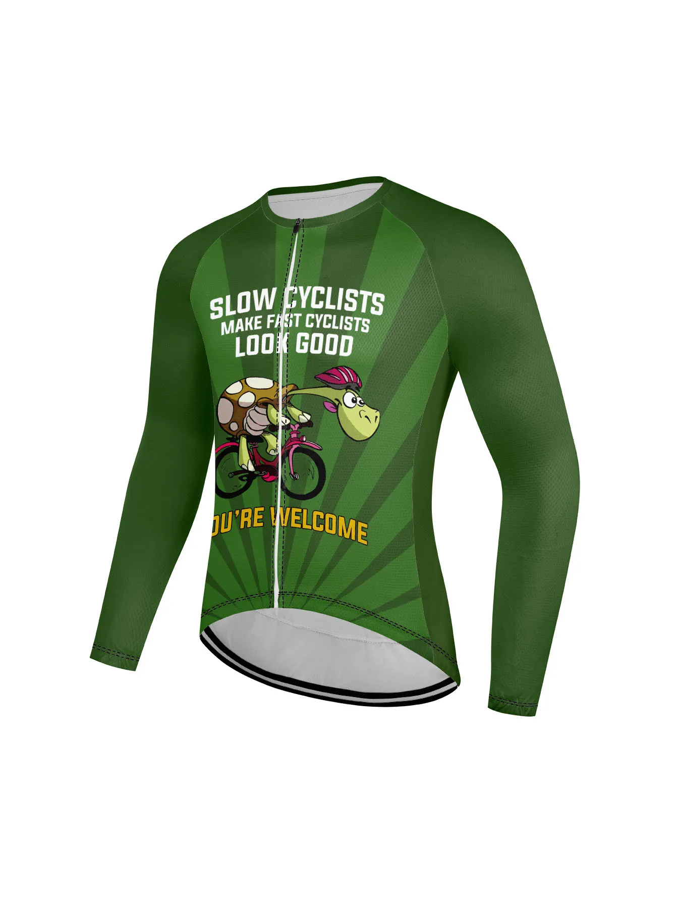 Cycling Jersey Men Bike Top MTB Bicycle Shirt Mountain Road Riding Clothing Long Sleeve 3 Rear Pockets 3D-printed turtle pattern