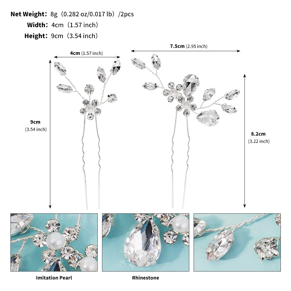 2 Teil/satz Mode Kristall Blume Braut Haarnadeln Trendy Handgemachte Perle Haar Clips Für Frauen Urlaub und Party Schmuck Zubehör – Detail 13