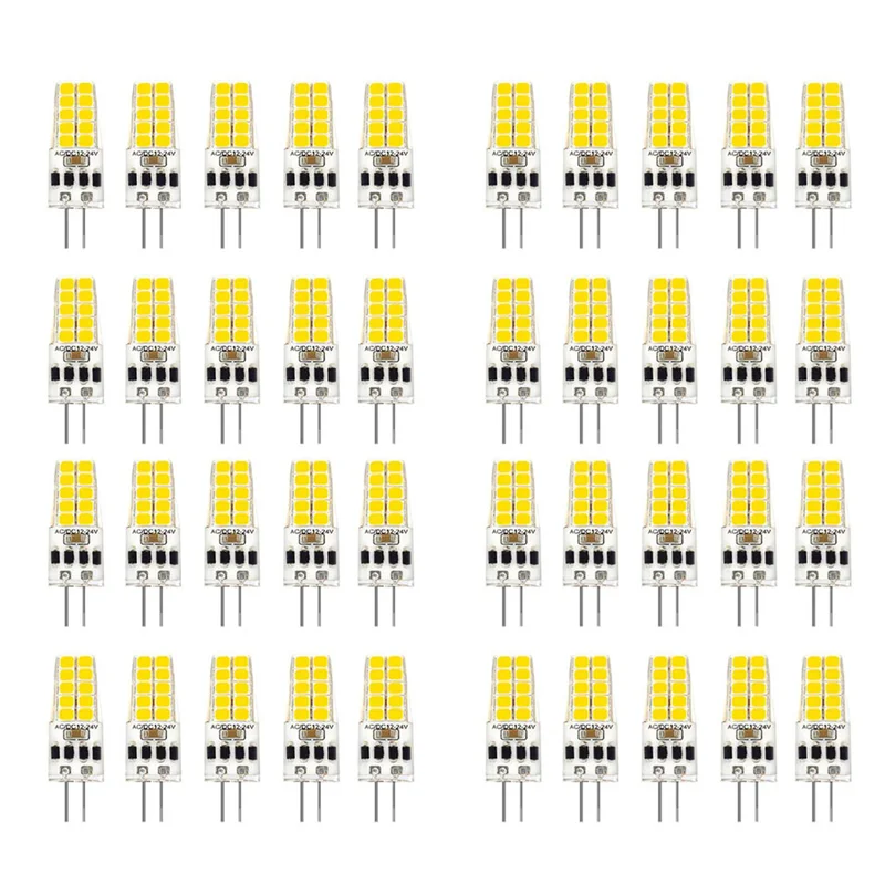 

ABUP-40PCS G4 LED Bulb AC/DC12V-24V 3W LED G4 Light 20LED 360 Angle Light 2835SMD Replace 30W Halogen Lamp,Cool White