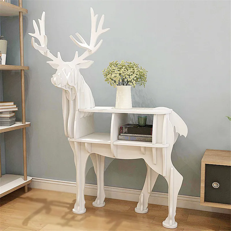 Modern PVC Floor Decoration, Elk and Deer Furniture, Animal Ornaments, Children Bookshelf,  Living Room Decor, Bedroom Shelves