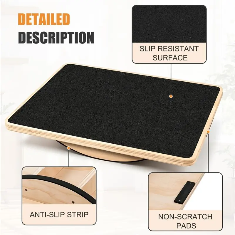 For Home Gym Compatible Wooden Wobble Balance Board, Anti-Slip Rocker Board For Core Strength And Balance Training,Capacity