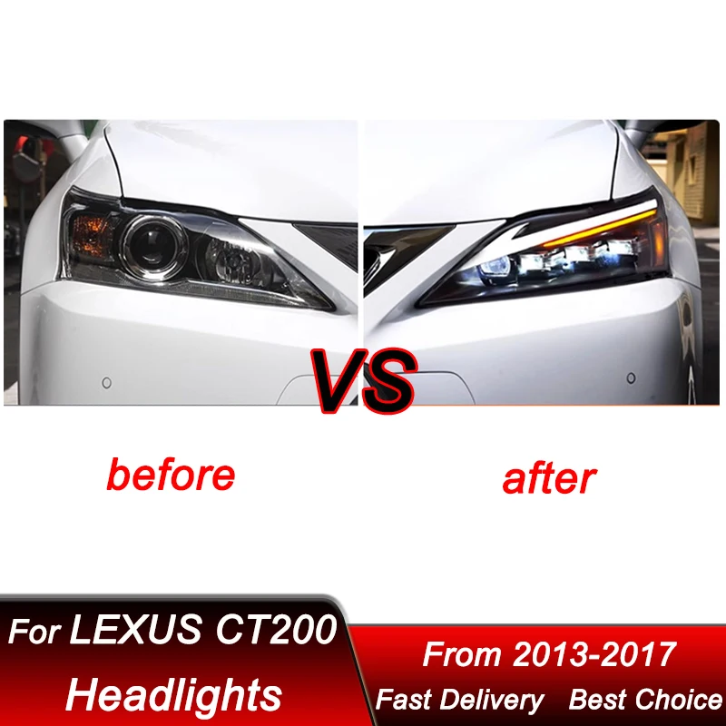 Car Headlights For Lexus CT200 2011-2020 to new style full LED Assembly Upgrade High Configure Projector Lens Accessories Kit