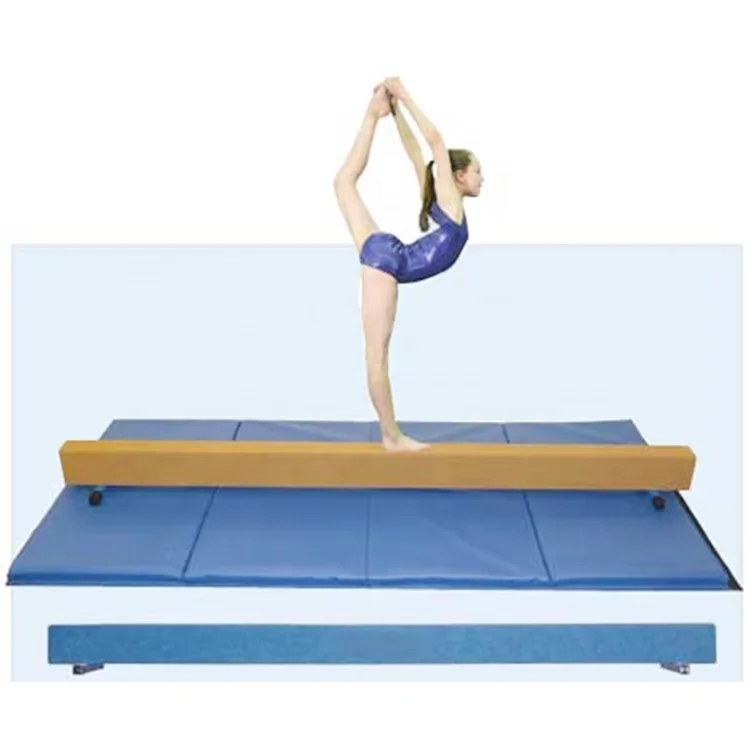 Movable Wood Gym Balance Beam with Casting Iron Base