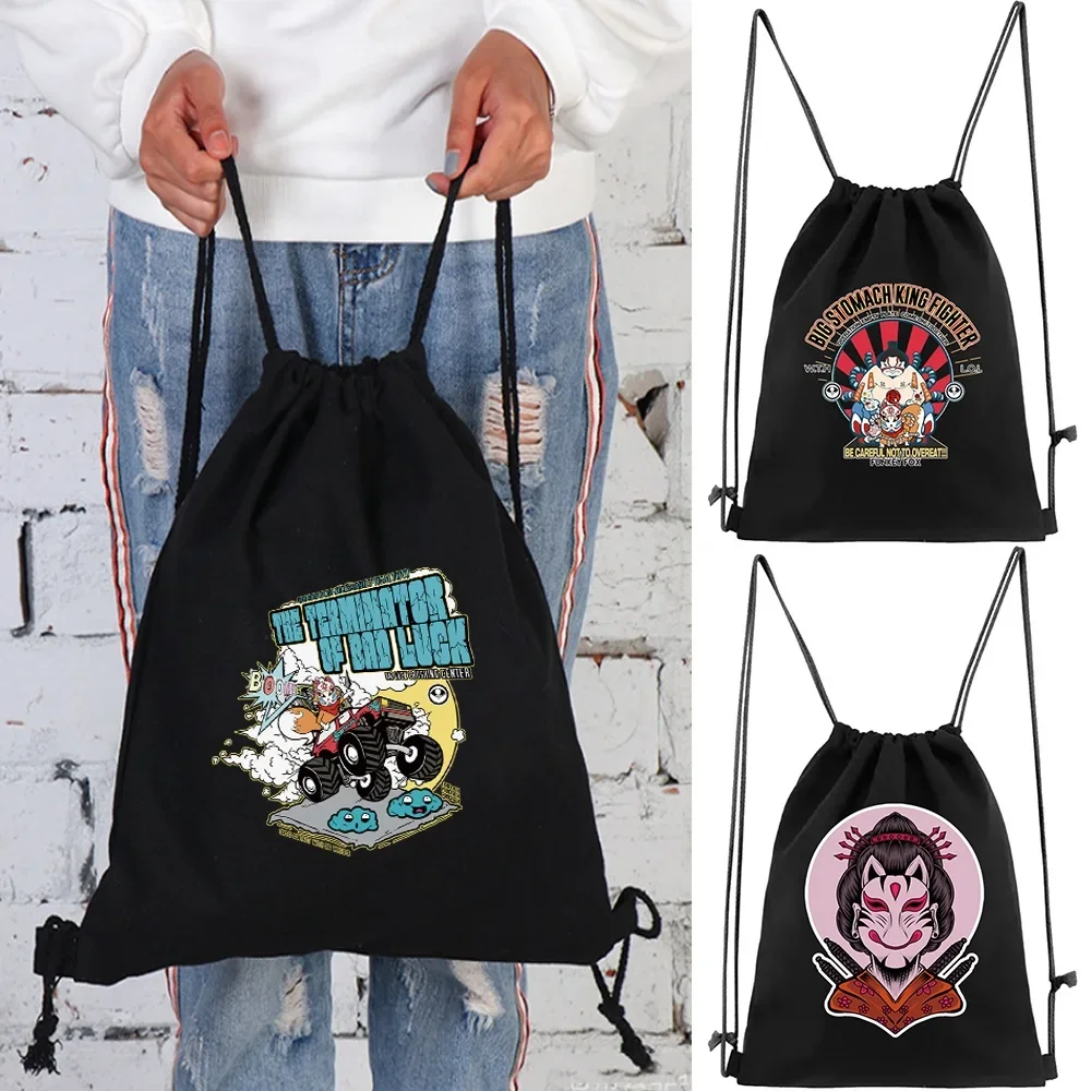 Gym Sport Drawstring Backpack Travel Storage Package Lightweight  Backpack School Bags Canvas Portable Travel Outdoor Beach Bag