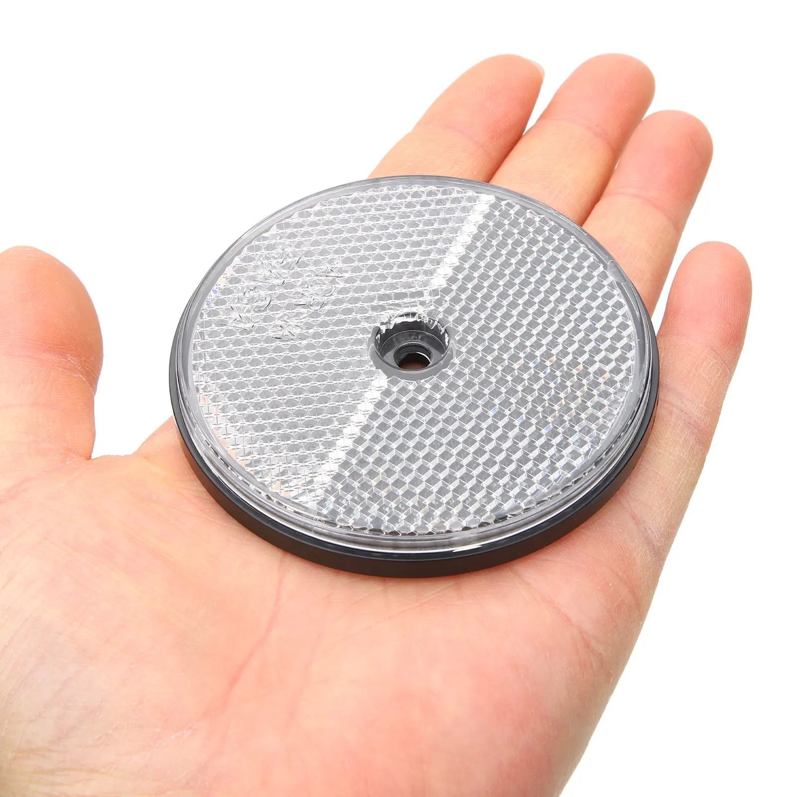 

2Pcs Round Front Reflectors for Driveway Trailers Bikes High Reflective Waterproof Easy Install Reflectors for Driveway