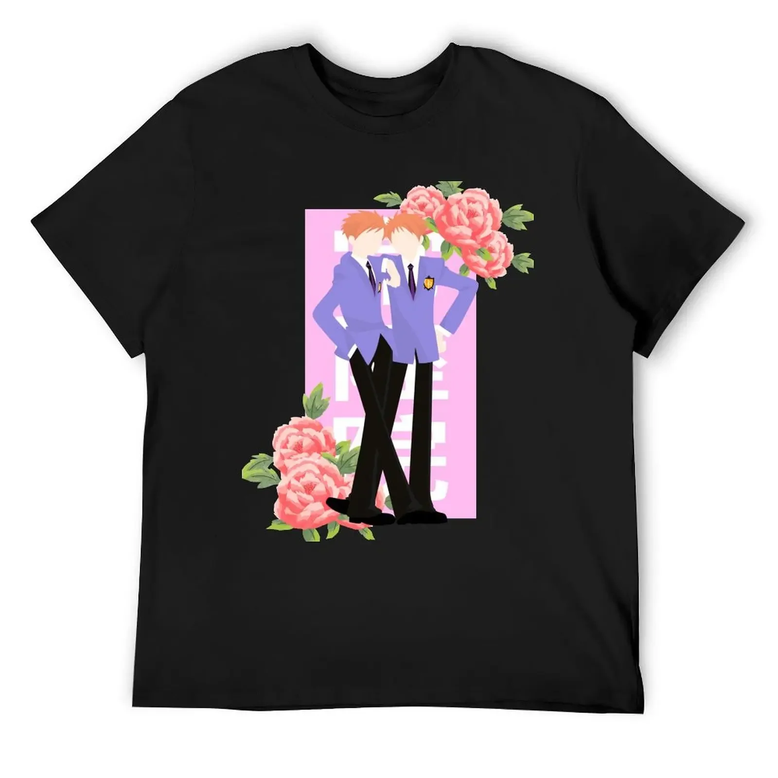 

Kaoru and Hikaru Hitachiin twins - Ouran hshc floral print T-Shirt cheap stuff Louboutins aesthetic clothes t shirts for men