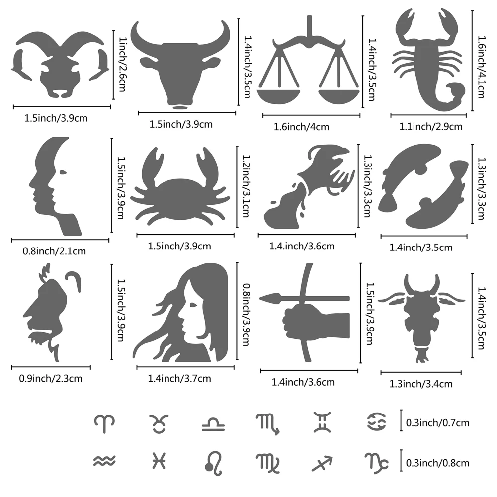 Metalowe konstelacje szablony znaki zodiaku glify astrologiczne astrologia horoskop znak szablon do malowania spalanie