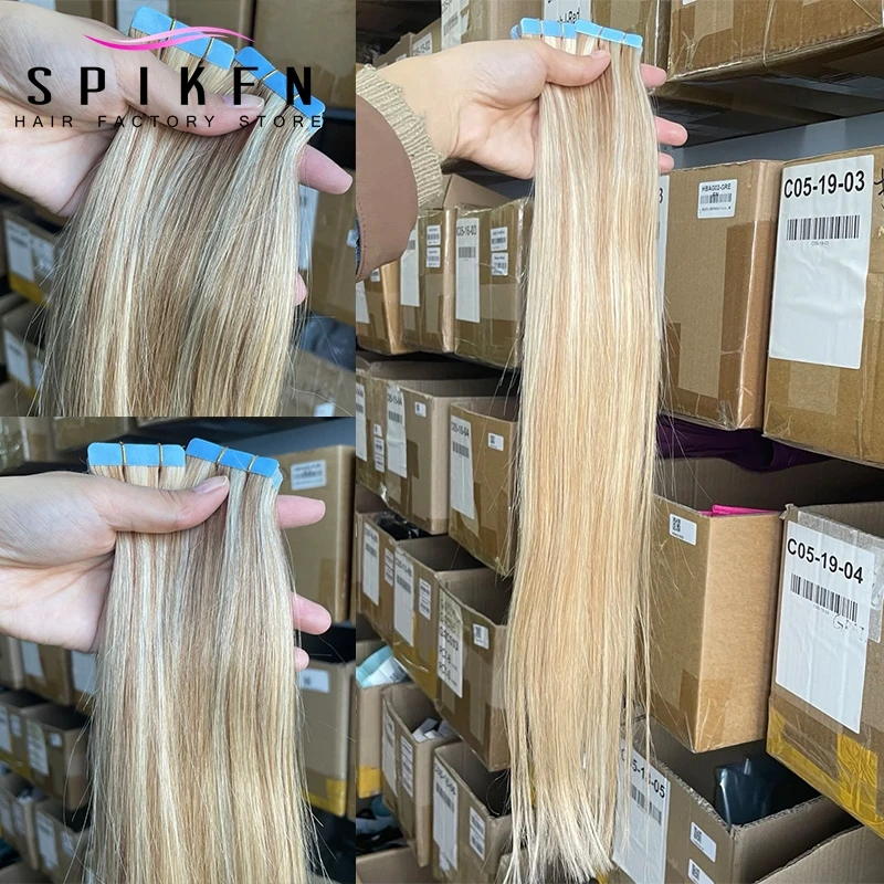 Lighi 무게추 인모 테이프, 여성용 자연스러운 직모, 심리스 PU 피부 씨실, 12-20 인치, 30g/팩, 20 개