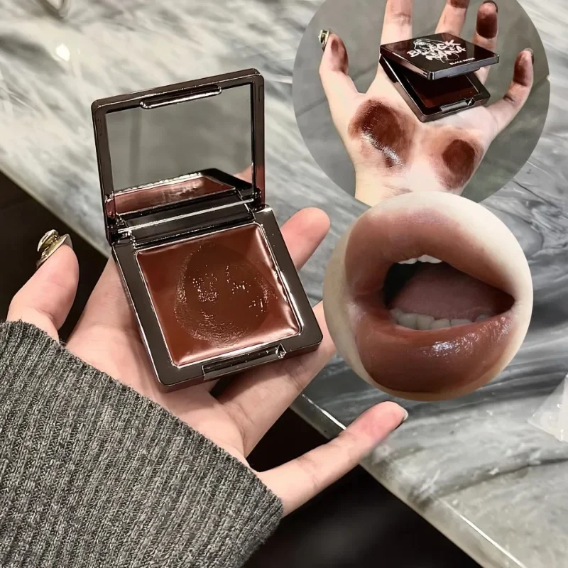 بني أحمر الشفاه الطين ترطيب المخملية ماتي موس هلام الصلبة الشفاه والخد ثنائي الاستخدام أحمر الخدود كريم لون الشفاه ماكياج مستحضرات التجميل الكورية #3