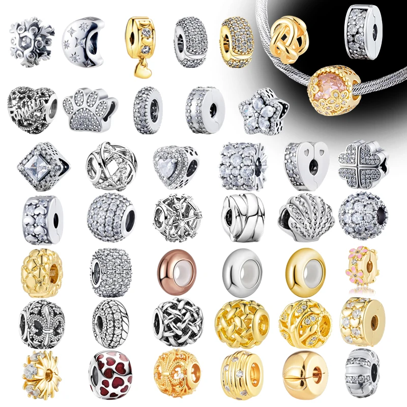 

Sparkling Clip:Double Lined Pavé/Snowflake/Round /Infinity Knot Diy Friendly Enhance Jewelry Layering Fit European Bracelets.