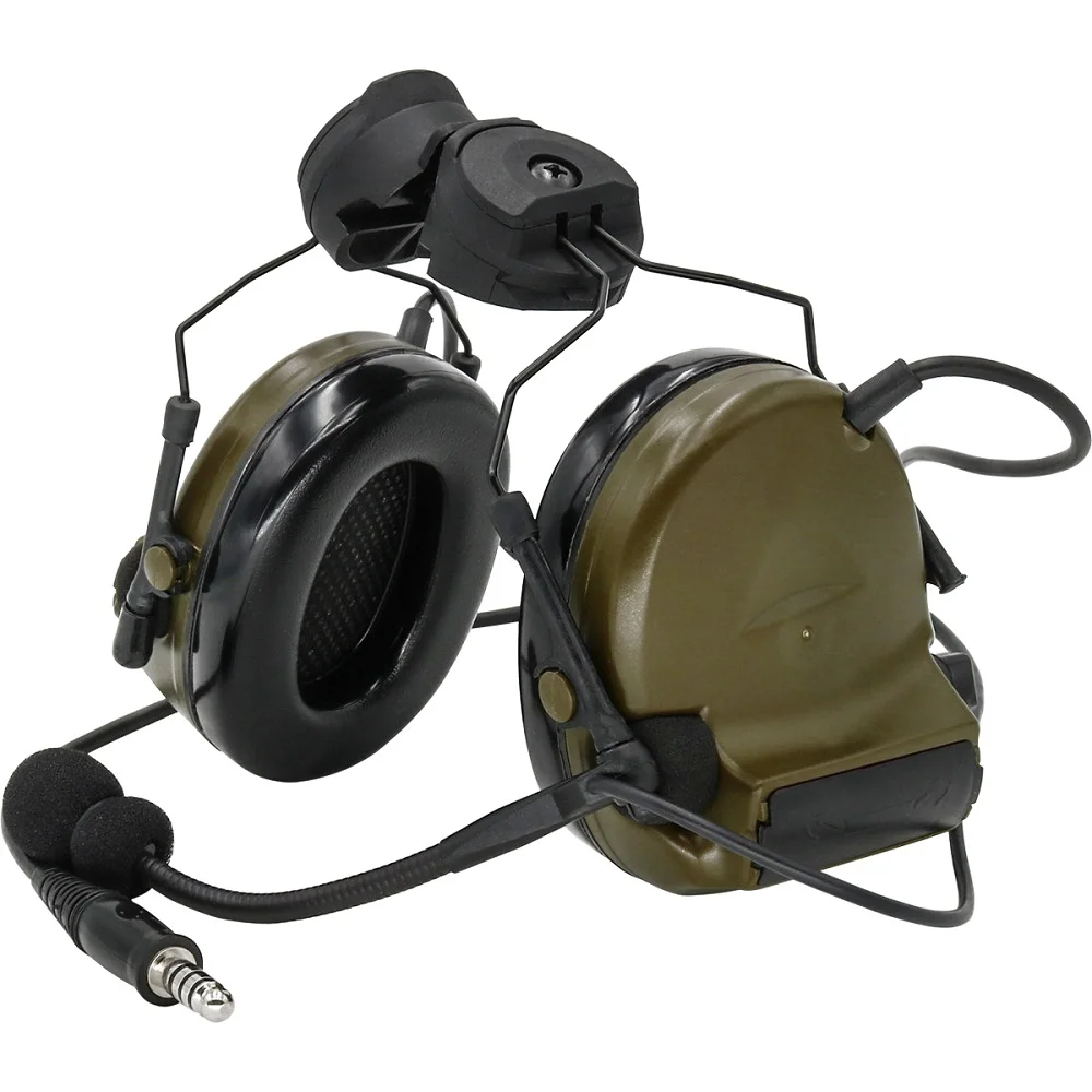 HEARGEAR Tactical COMTAC II Headset with ARC Rail Bracket Noise Reduction Ptt Headset Military Tactical Walkie-talkie Headphones