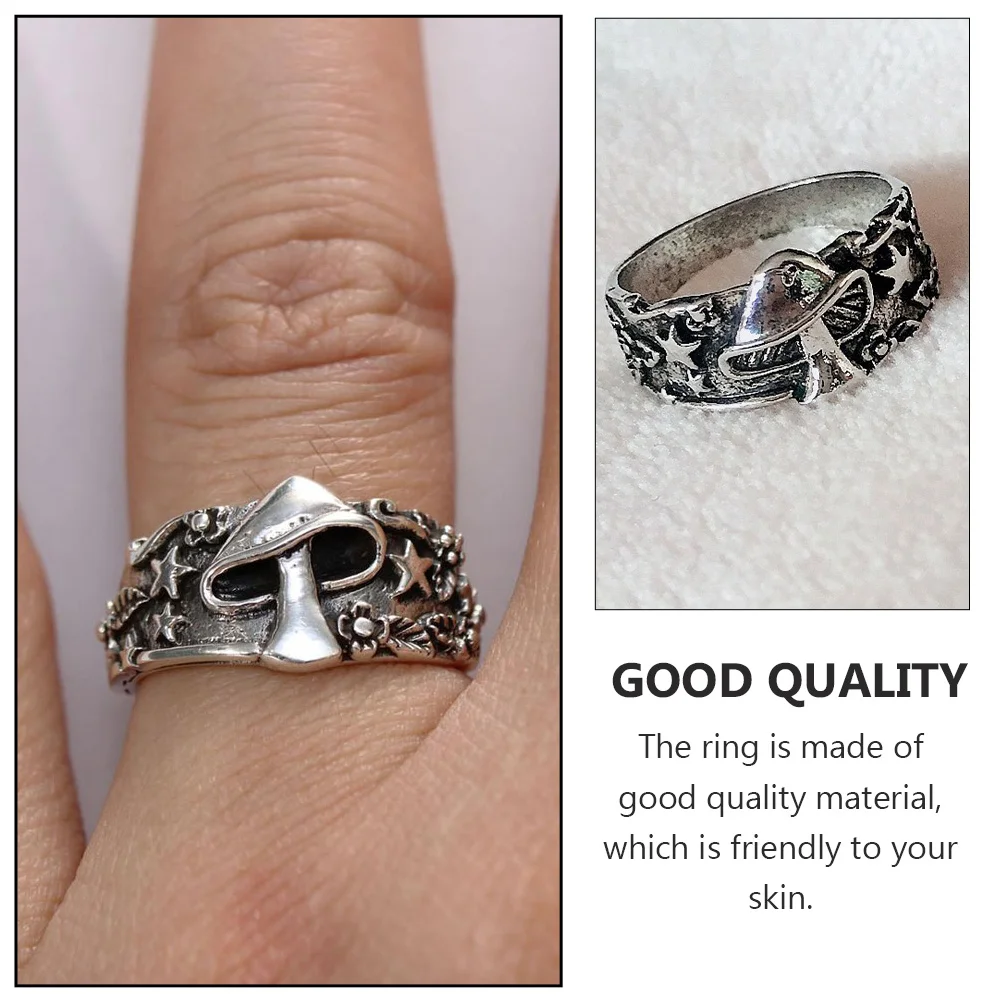 Flash Mushroom Star Ring Mother Jewelry Stackable Alloy Sizer Male Finger Decor