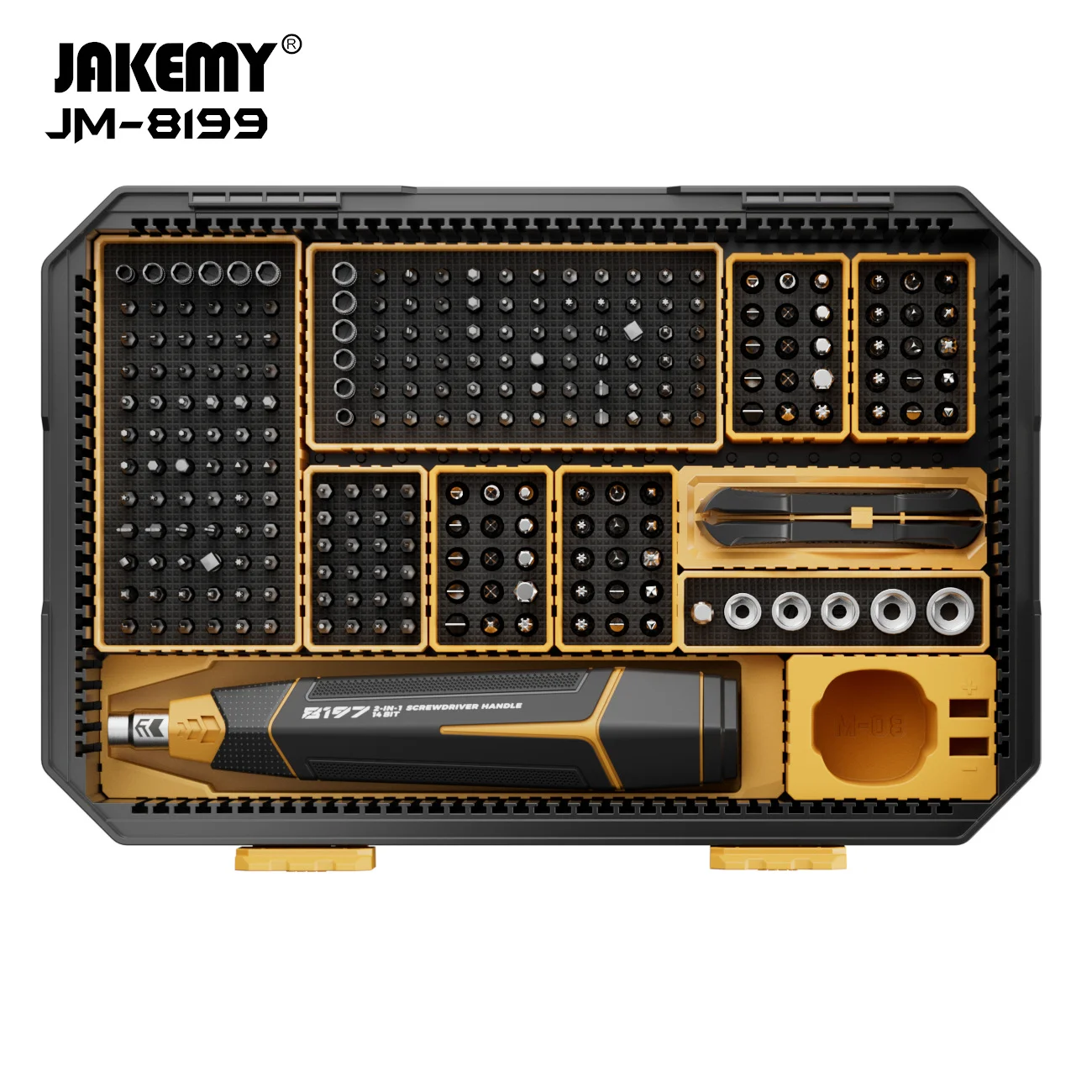 Jakemy 257 in 1 Professional Multifunctional Screwdriver Set Manual Household Repair Screw H4.0, H6.3 Screwdriver Bit