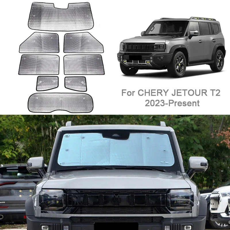 

Car Sunshades UV Protection Cover Side Window Curtain Sun Shade Visor Mat Windshield Accessory For CHERY JETOUR T2 2023-Present