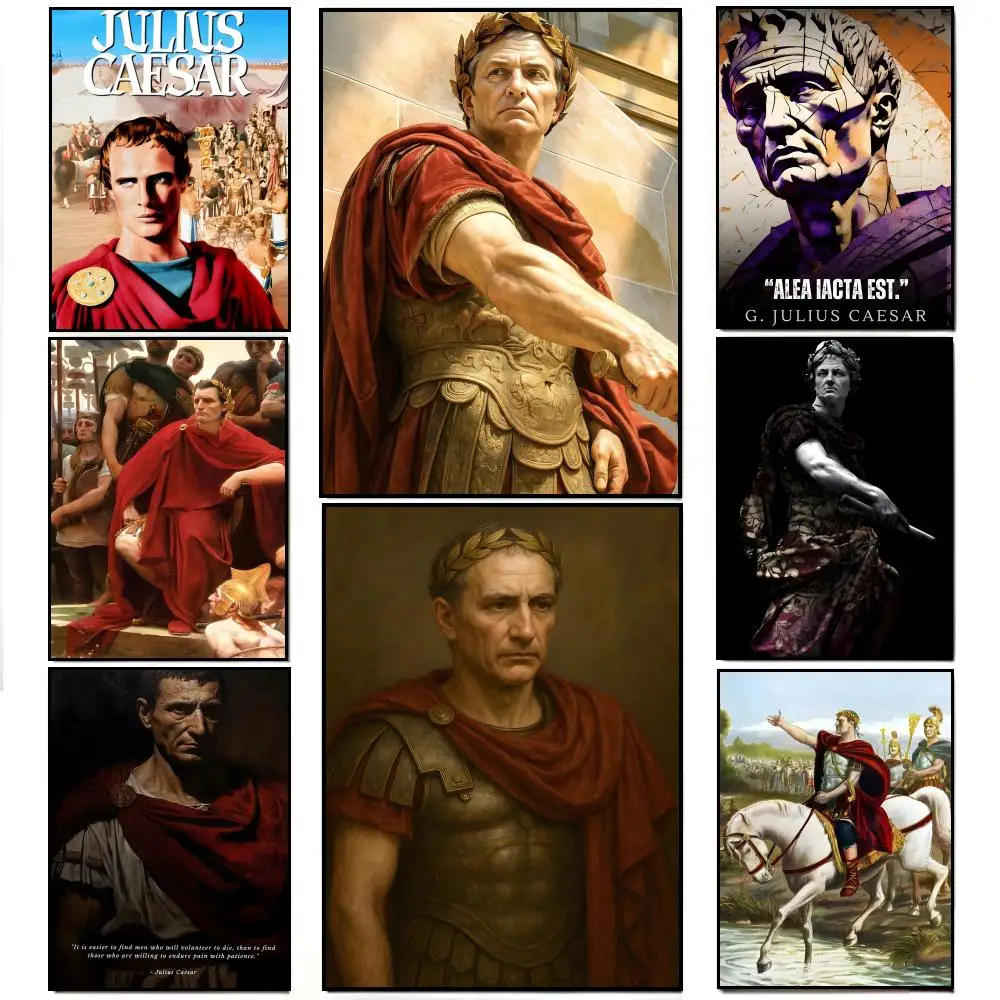 Classical Roman Imperial Portrait G-Gaius Julius Caesar Poster HD  Waterproof Wall Sticker Bar Living Room Decor Gift