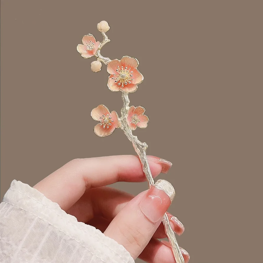 Enamel Alloy Hairpin For Women Chinese Hanfu Insert Hair Stick Pins Chopstick Antique Girls Hair Bun Hair Accessories view 6