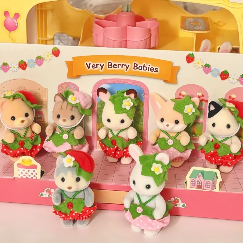 

New Hot Sylvanian Families Five Person Very Berry Babies Set Anime Character Room Decoration Doll Children'S Toy Birthday Gifts