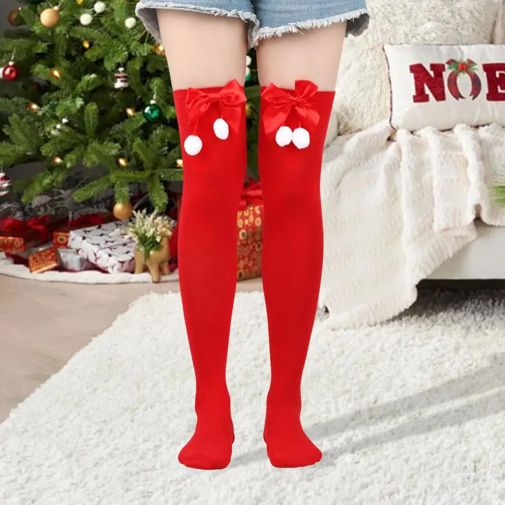 Holiday Stockings Colorful Retro Christmas Stockings with Anti-slip Design for Cosplay Performances Long Socks for Dress Skirt