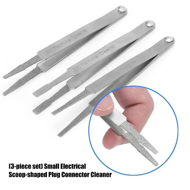 

3Pcs Terminal Cleaner Set Electrical Cleaner for Small Electrical Spade Pin Connector Terminal Cleaner Tool