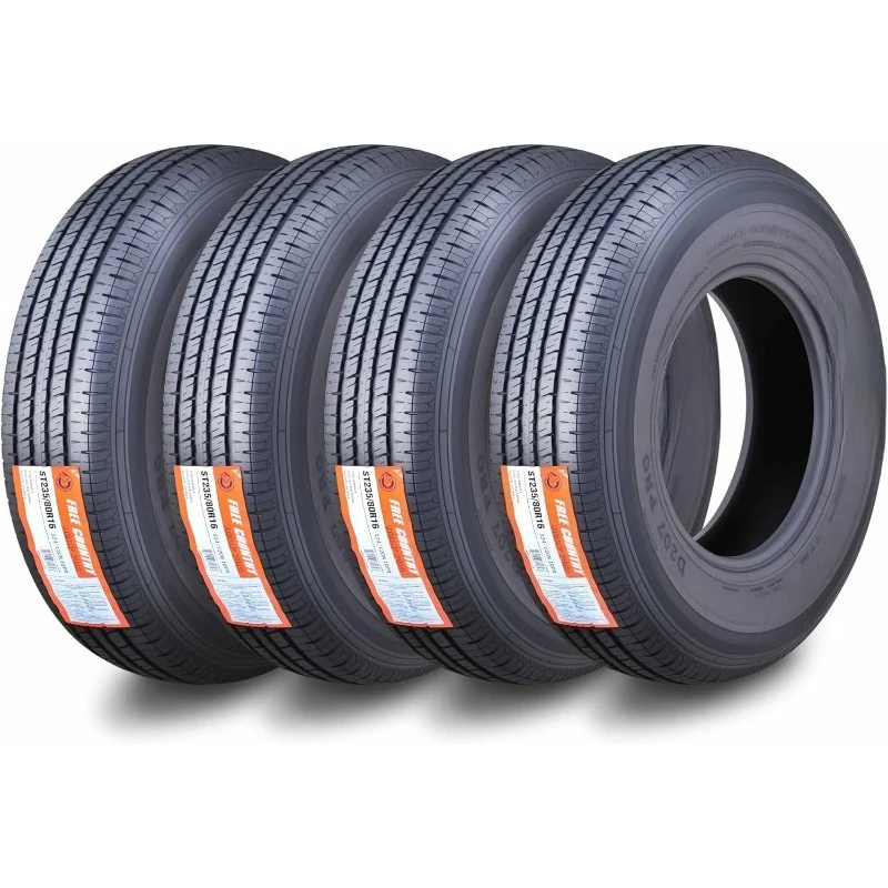 Grand Ride Set 4 Trailer Tires ST235/80R16 Radial 10 Ply Load Range E Steel Belted Radial W/Featured Scuff Guard 11123