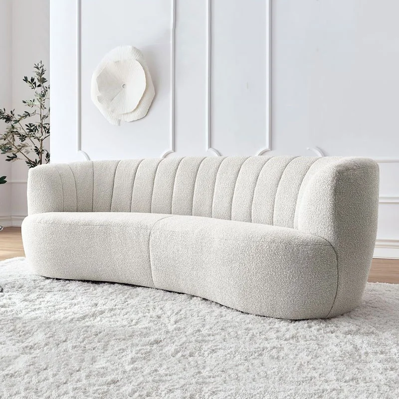 Relaxing Sofa Living Room 3 Seater Modern Adults Floor Curved White Designer Single Couch Nordic Salon Muebles Home Furniture