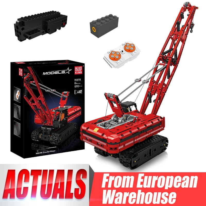 

MOULD KING 15070 Technical Car Toys MOC-25458 Liebherred Crawler Crane Remote Control Building Blocks Brick Kids Christmas Gifts