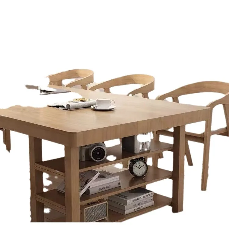 

Solid wood living room large desk leisure area tea table and chair combination household simple multi-person study ta